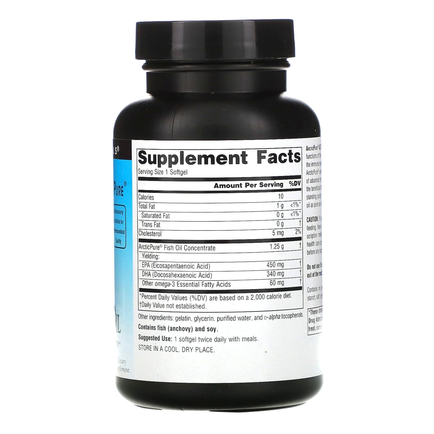 Source Naturals, Arctic Pure® Omega-3 Fish Oil, Ultra Potency 850 mg, 60 Softgels UPC 021078020134 | Hilife Vitamins