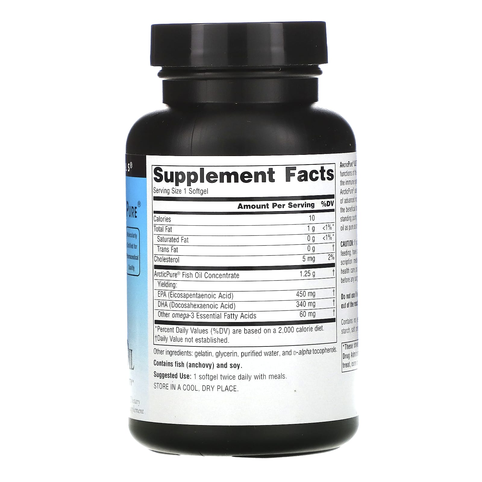 Source Naturals, Arctic Pure® Omega-3 Fish Oil, Ultra Potency 850 mg, 60 Softgels UPC 021078020134 | Hilife Vitamins
