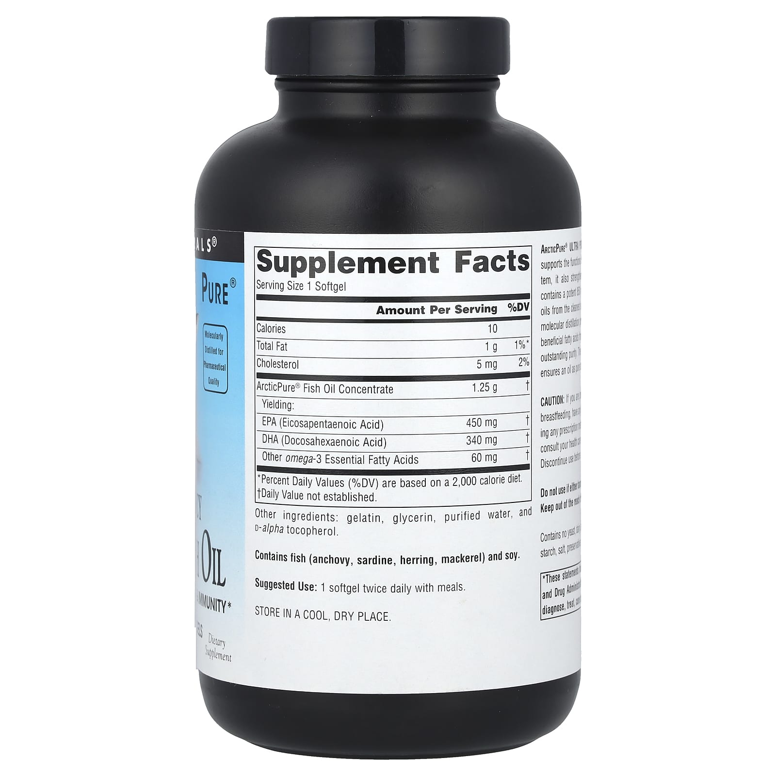 Source Naturals, Arctic Pure Omega-3 Fish Oil, Ultra Potency 850 mg, 120 Softgels UPC 021078020141 | Hilife Vitamins