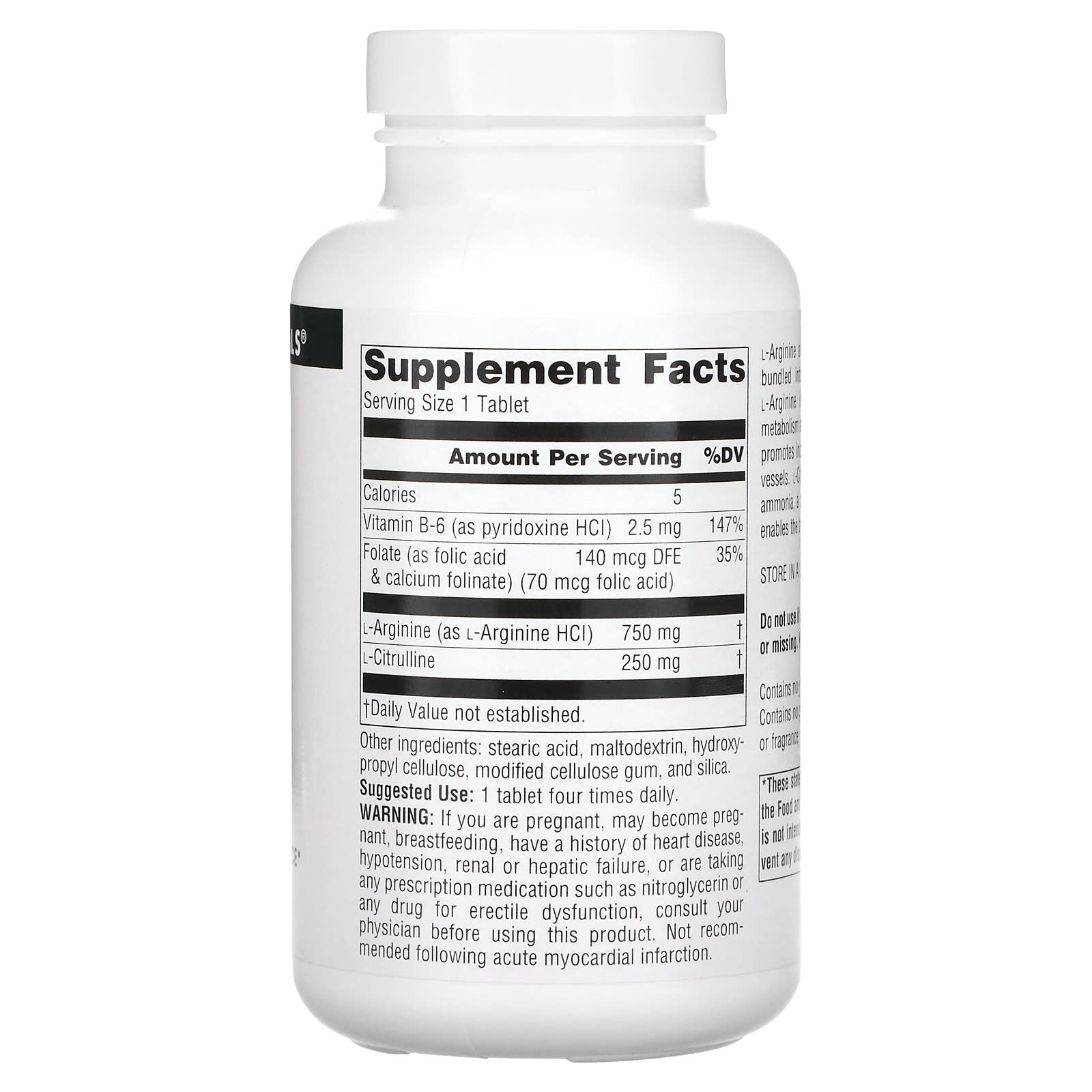 Source Naturals, L-Arginine L-Citrulline Complex 1000 mg, 120 Tablets UPC 021078020431 | Hilife Vitamins