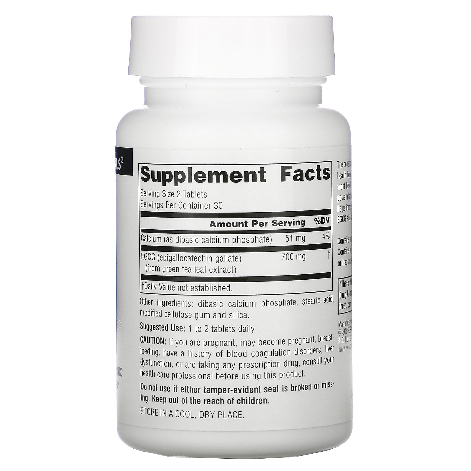 Source Naturals, EGCG 350 mg, 60 Tablets UPC 021078020585 | Hilife Vitamins