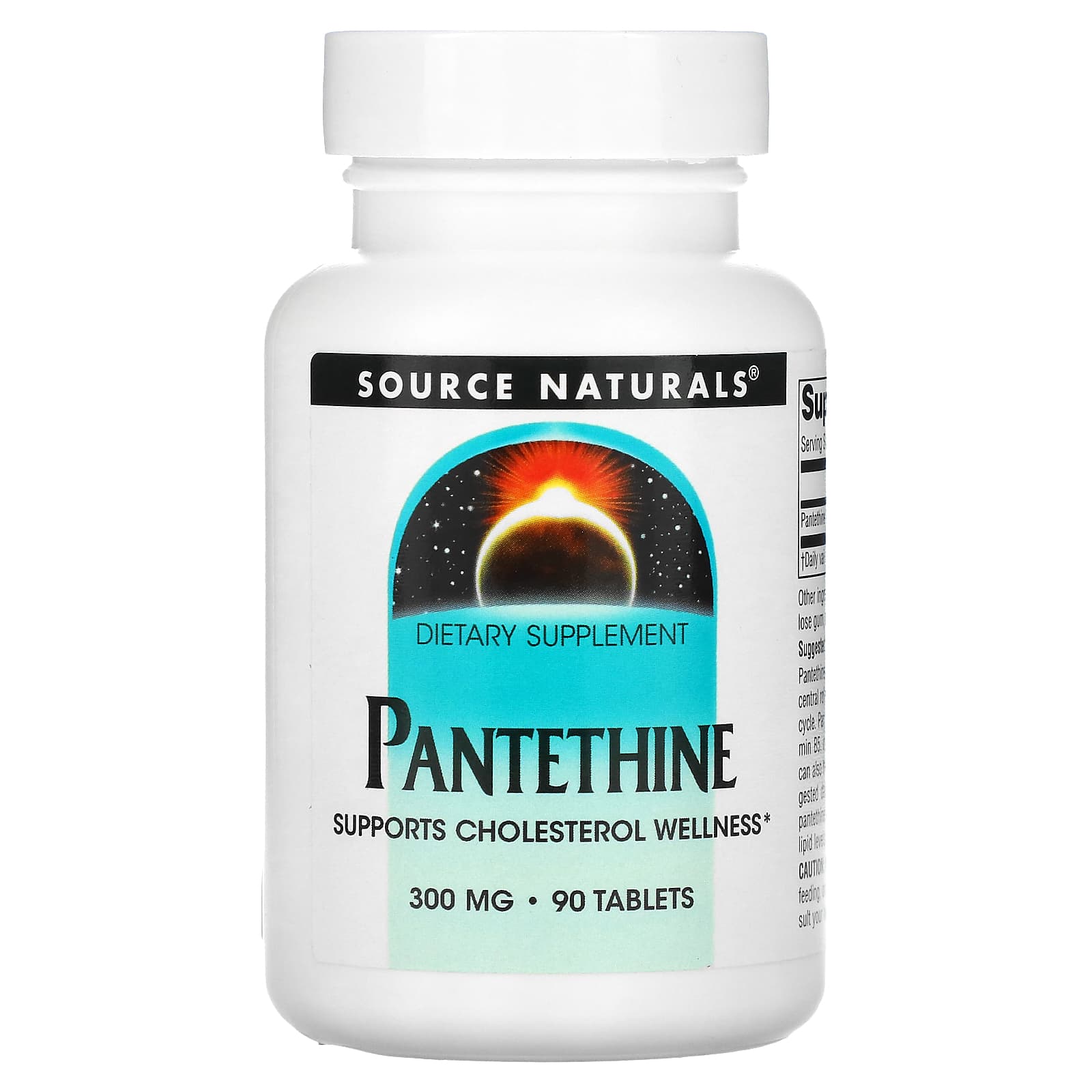 Source Naturals, Pantethine 300 mg, 90 Tablets UPC 021078020660 | Hilife Vitamins