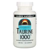Source Naturals, TAURINE 1000 CAP 1000MG 120C, 120 Capsules UPC 021078020684 | Hilife Vitamins