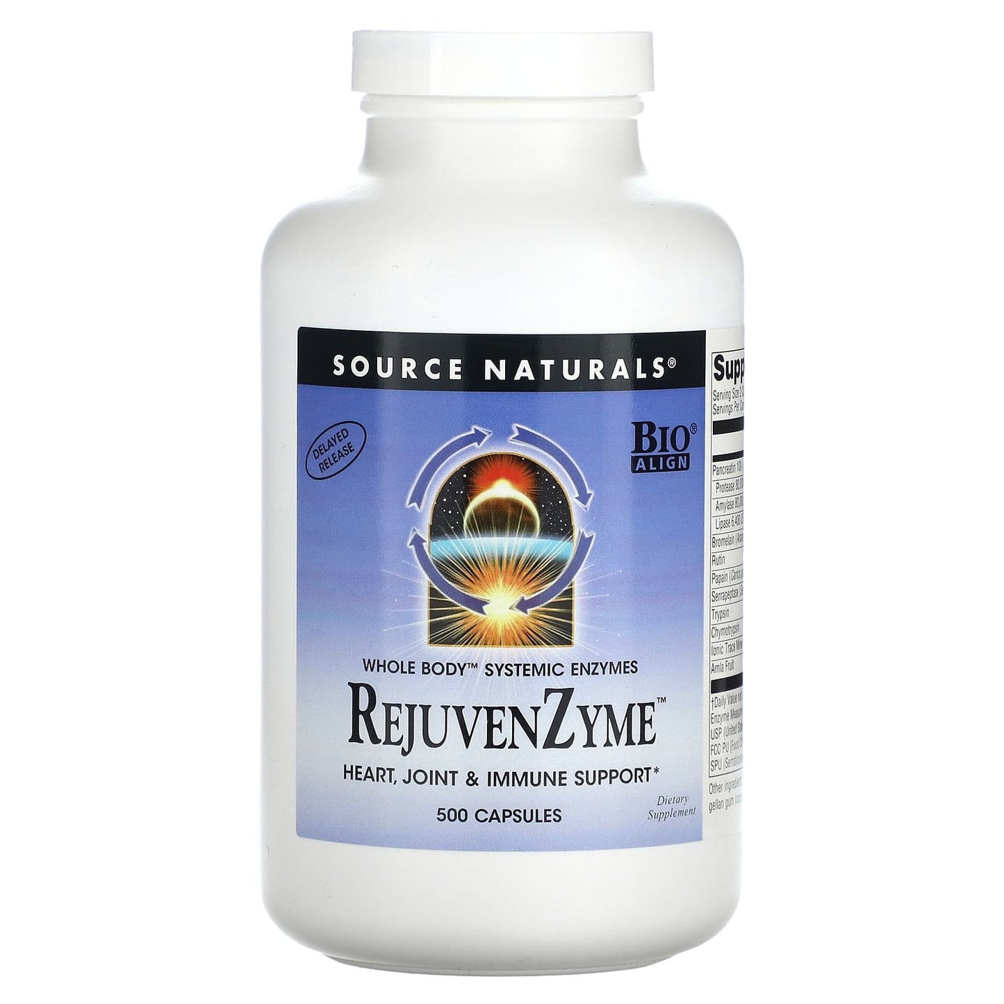 Source Naturals, Rejuvenzyme 486 mg, 500 Capsules UPC 021078020967 | Hilife Vitamins