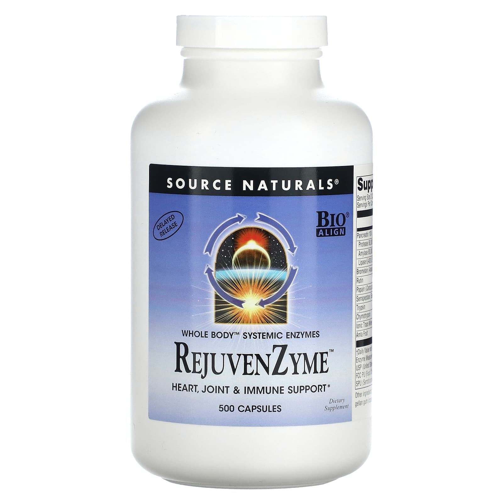 Source Naturals, Rejuvenzyme 486 mg, 500 Capsules UPC 021078020967 | Hilife Vitamins