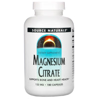 Source Naturals, Magnesium Citrate 133 mg, 180 Capsules UPC 021078021001 | Hilife Vitamins