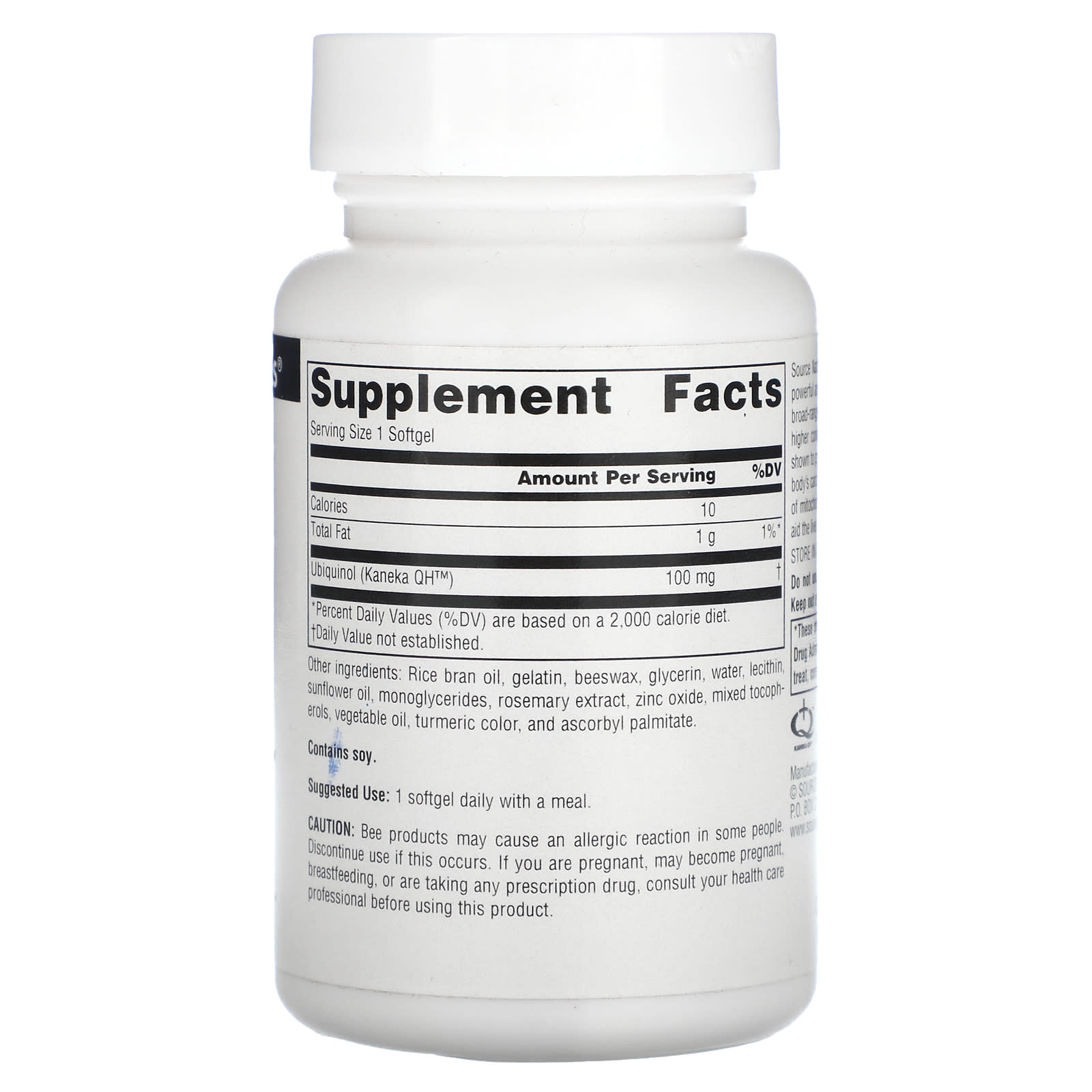 Source Naturals, Ubiquinol CoQH 100 mg, 30 Softgels UPC 021078021155 | HiLife Vitamins