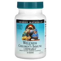 Source Naturals, Wellness Children's Immune Chewable™ Berry, 30 wafers UPC 021078021384 | Hilife Vitamins