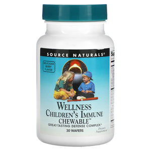 Source Naturals, Wellness Children's Immune Chewable™ Berry, 30 wafers - 021078021384 | Hilife Vitamins