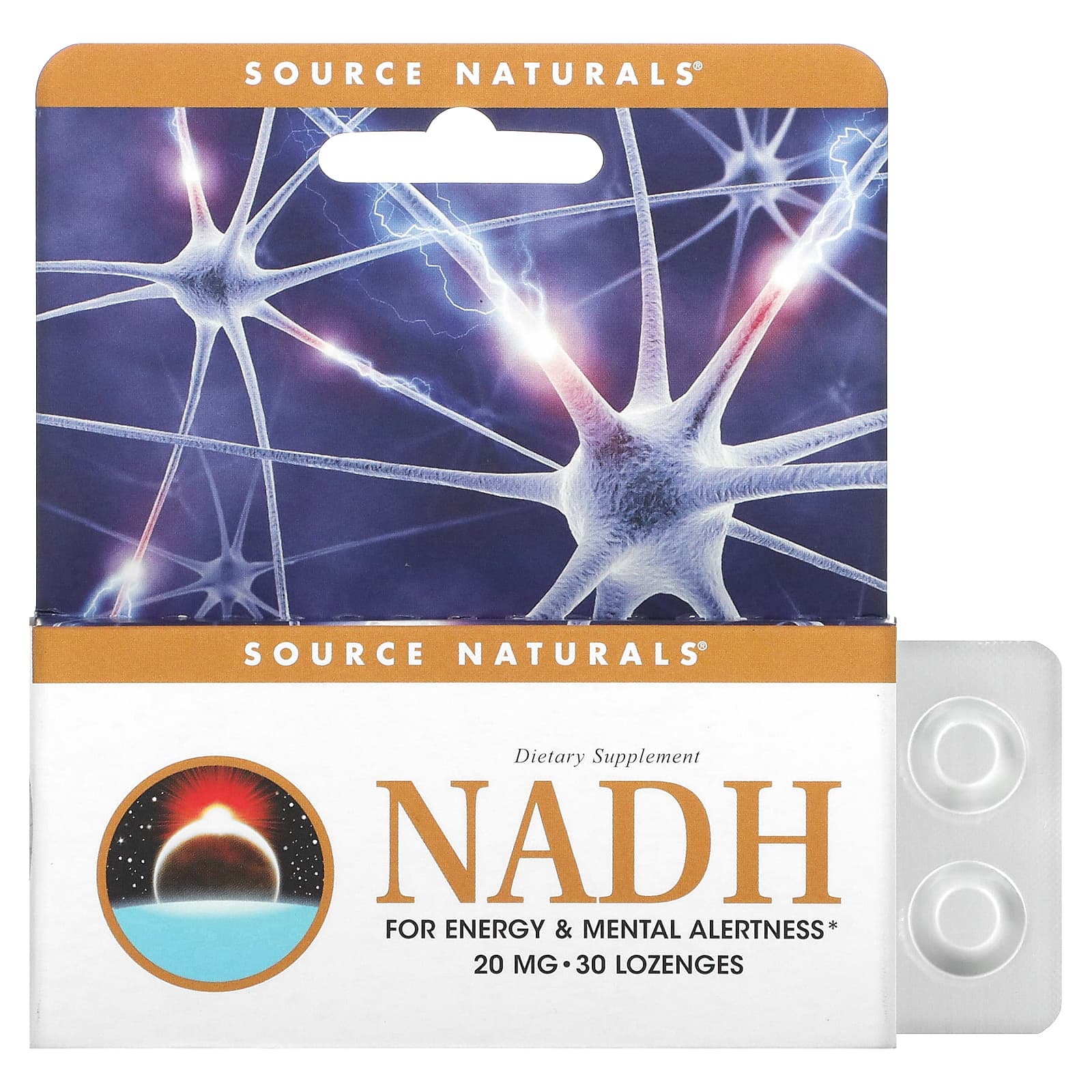 Source Naturals, Nadh 20 mg Peppermint, 30 Tablets UPC 021078021506 | Hilife Vitamins