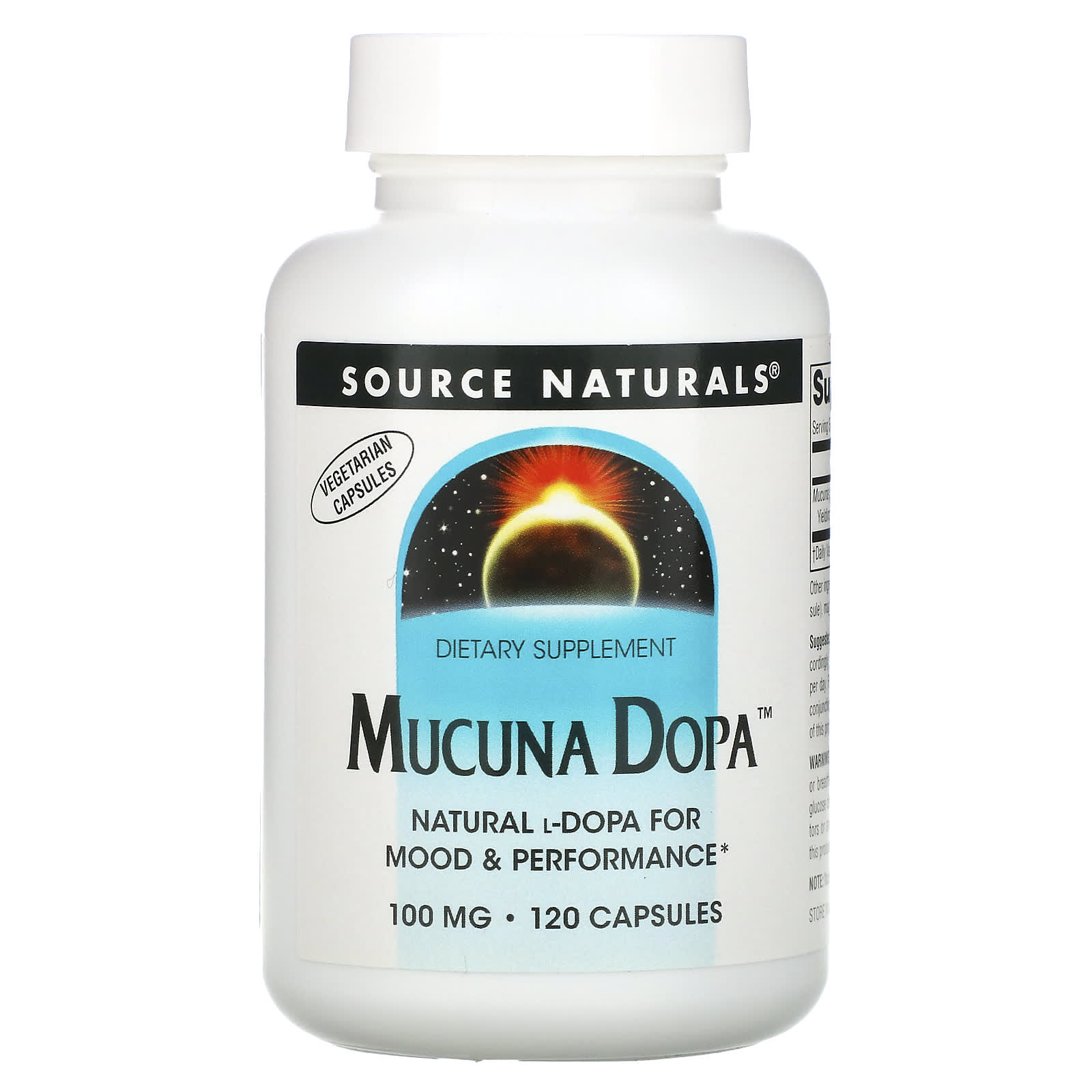 Source Naturals, Mucuna Dopa 100 mg, 120 Capsules UPC 021078021926 | Hilife Vitamins