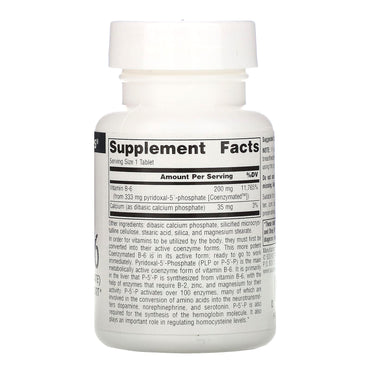 Source Naturals, Coenzymated™ Vitamin B-6 333 mg, 30 Tablets UPC 021078021957 | HiLife Vitamins