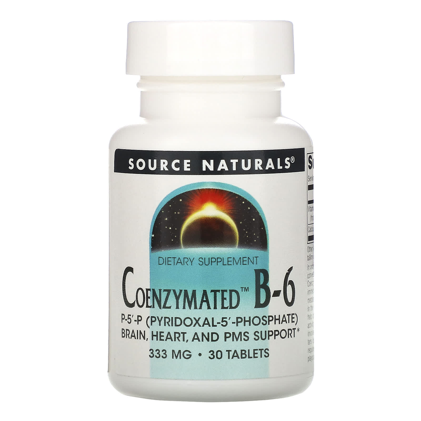 Source Naturals, Coenzymated™ Vitamin B-6 333 mg, 30 Tablets UPC 021078021957 | HiLife Vitamins