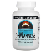 Source Naturals, D-Mannose 500 mg, 60 Capsules UPC 021078021988 | HiLife Vitamins