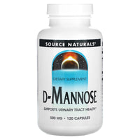 Source Naturals, D-Mannose 500 mg, 120 Capsules UPC 021078021995 | HiLife Vitamins