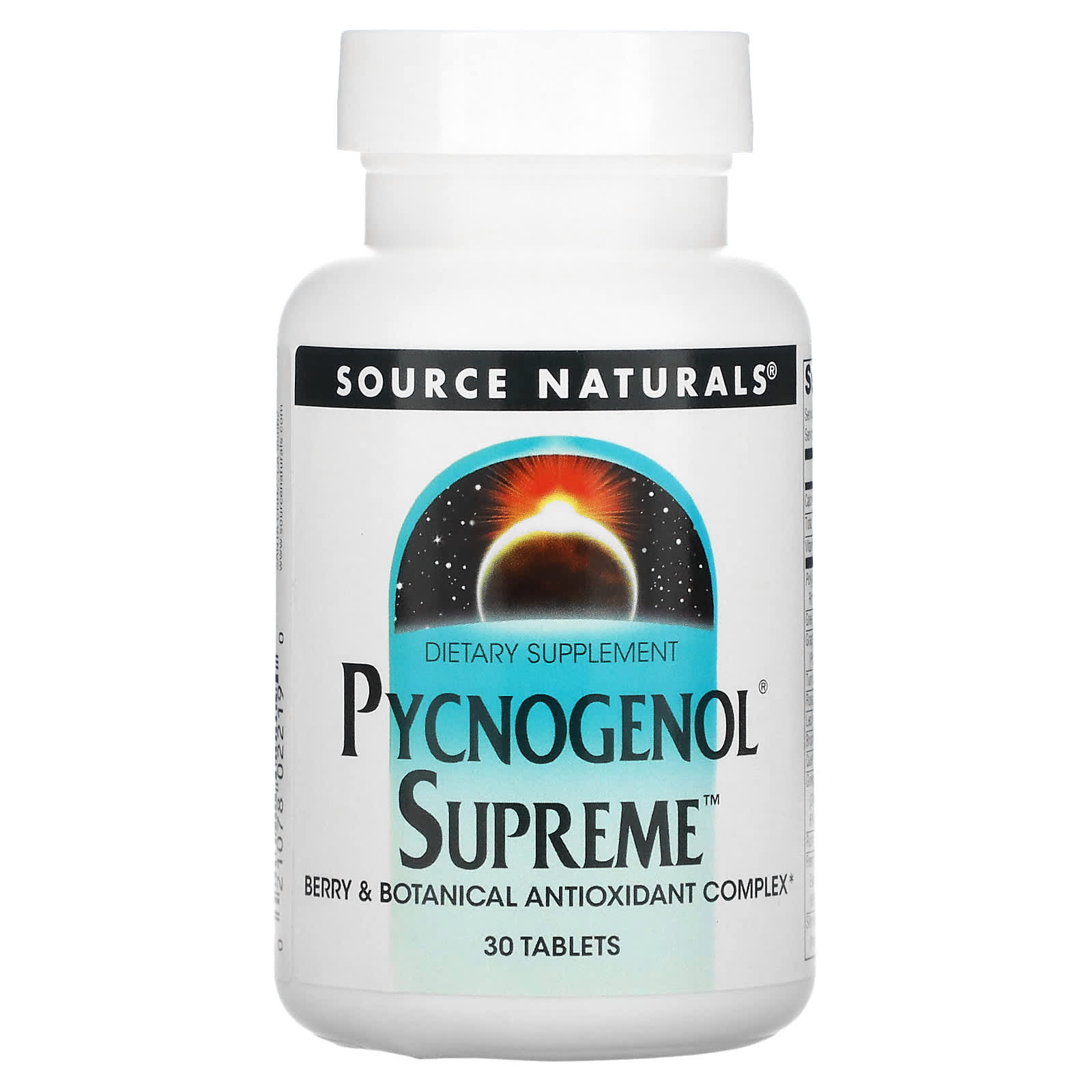 Source Naturals, Pycnogenol® Supreme™, 30 Tablets UPC 021078022190 | Hilife Vitamins