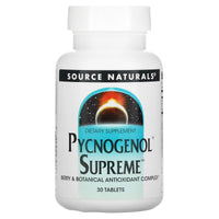 Source Naturals, Pycnogenol® Supreme™, 30 Tablets UPC 021078022190 | Hilife Vitamins