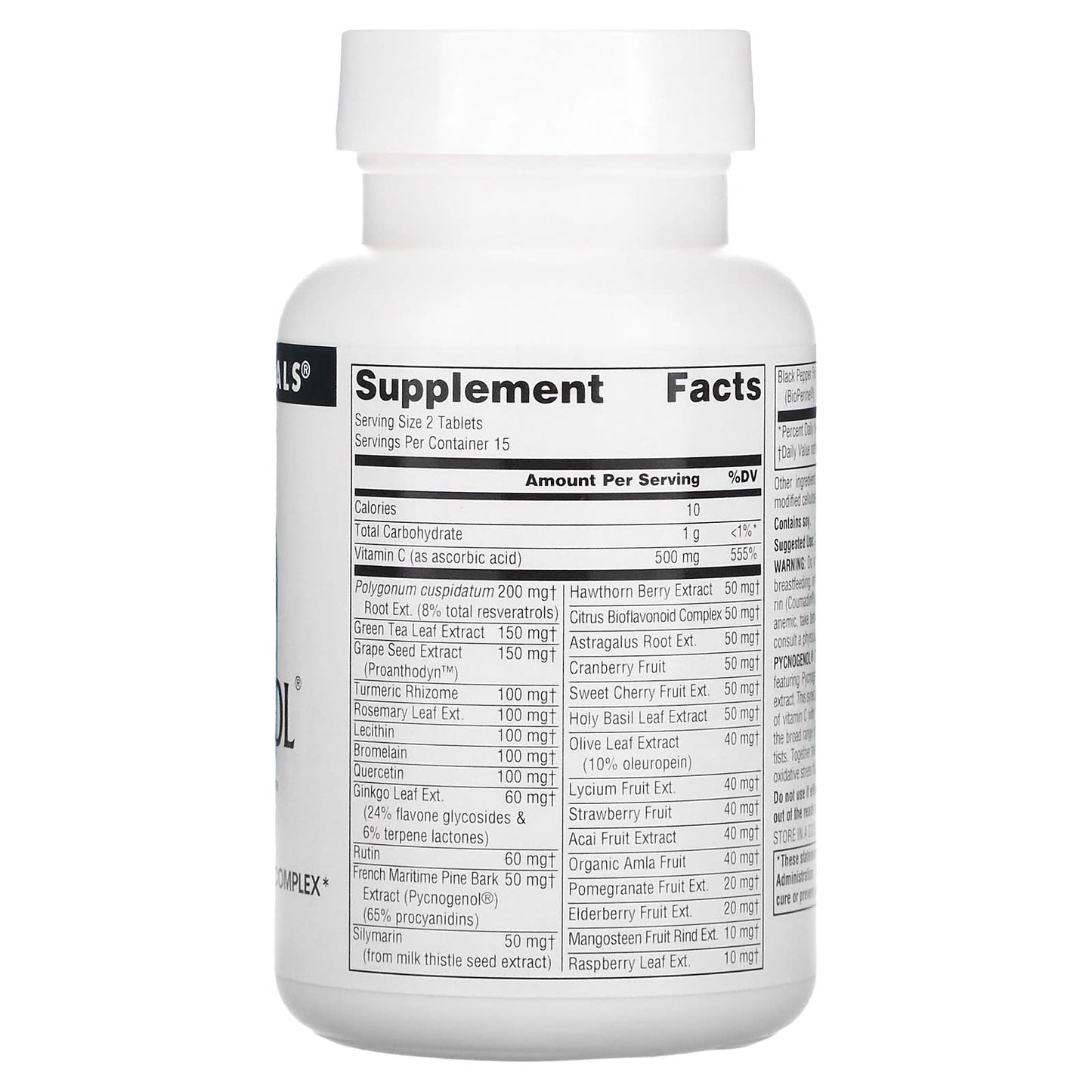 Source Naturals, Pycnogenol® Supreme™, 30 Tablets UPC 021078022190 | Hilife Vitamins