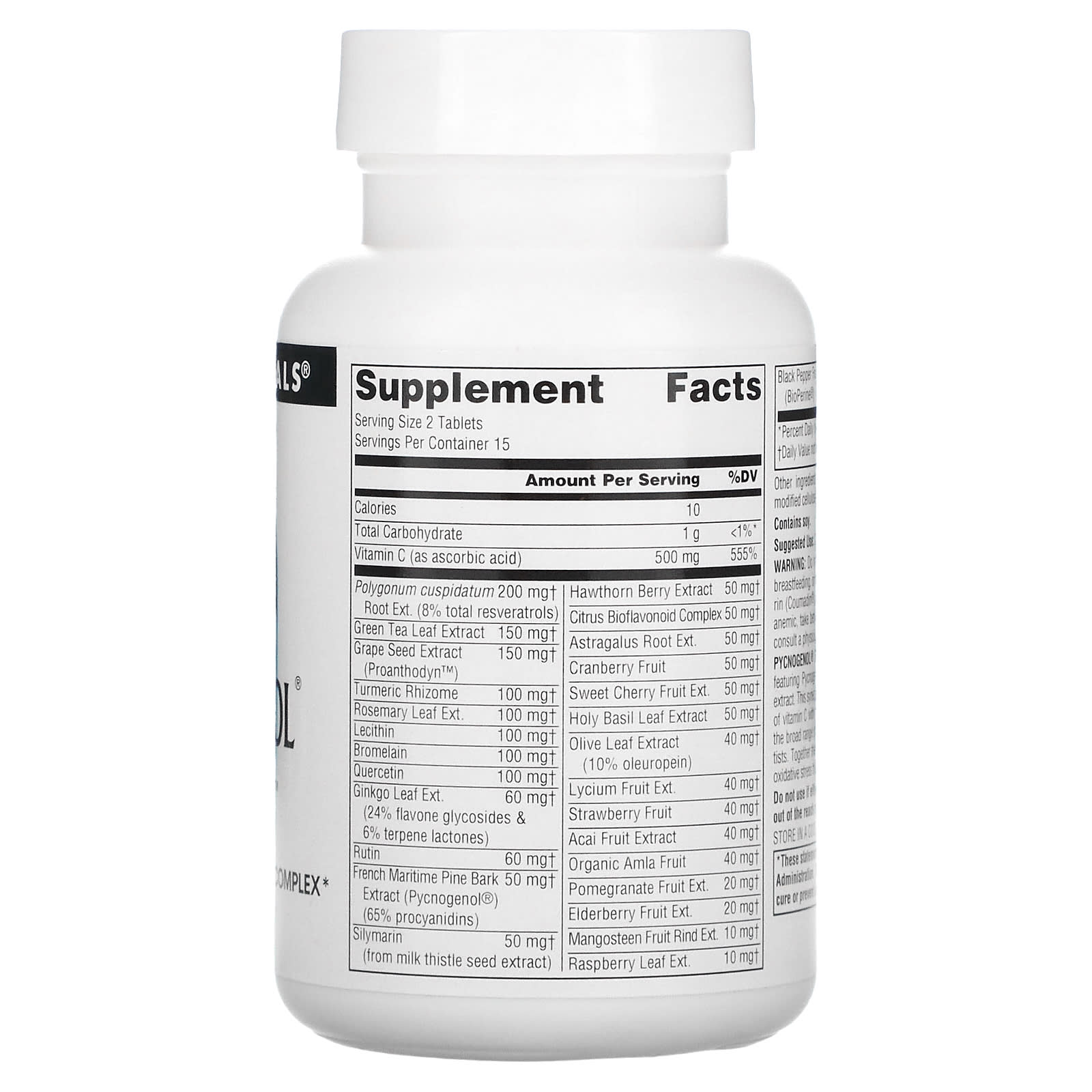 Source Naturals, Pycnogenol® Supreme™, 30 Tablets UPC 021078022190 | Hilife Vitamins