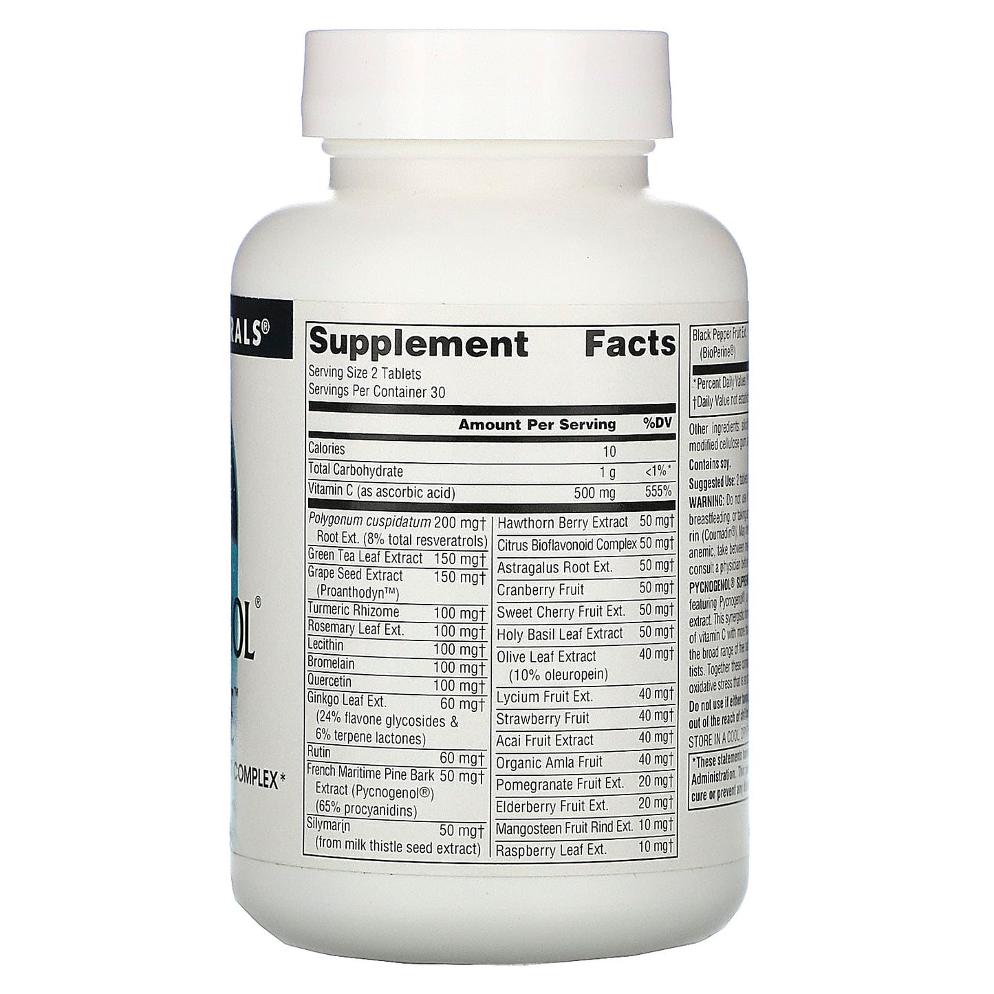 Source Naturals, Pycnogenol® Supreme™, 60 Tablets UPC 021078022206 | Hilife Vitamins