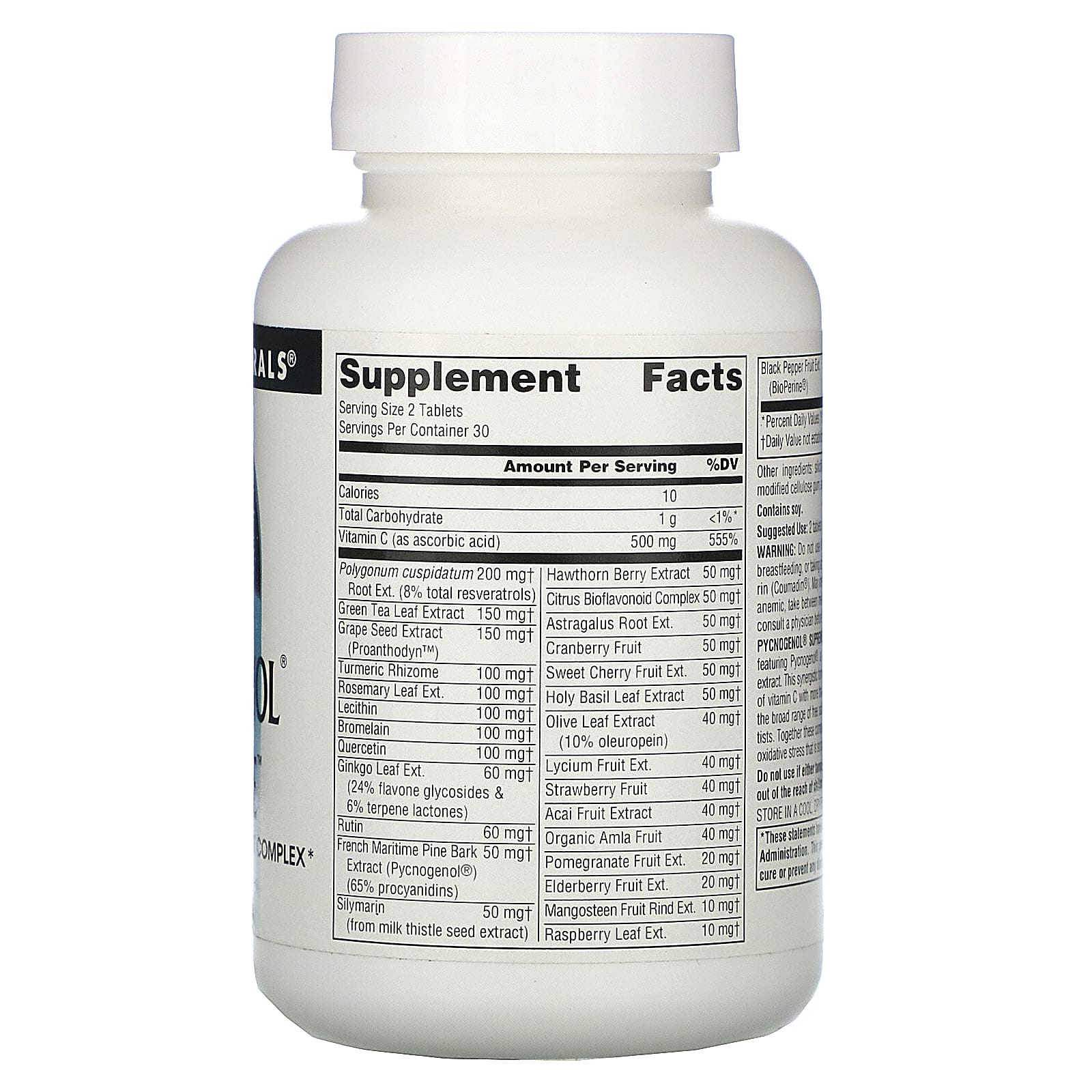 Source Naturals, Pycnogenol® Supreme™, 60 Tablets UPC 021078022206 | Hilife Vitamins