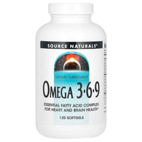 Source Naturals, Omega 3-6-9, 120 Softgels UPC 021078023180 | Hilife Vitamins