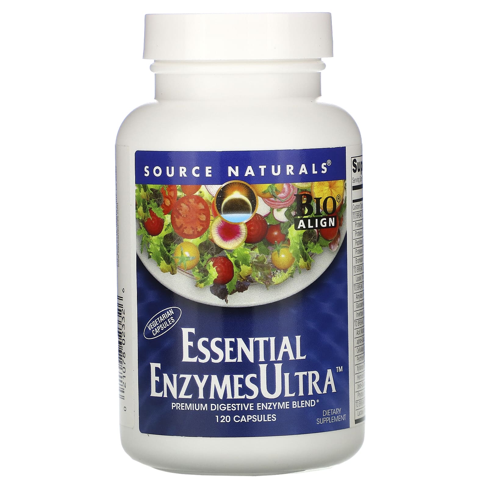 Source Naturals, Essential Enzymesultra, 120 Capsules UPC 021078023326 | Hilife Vitamins