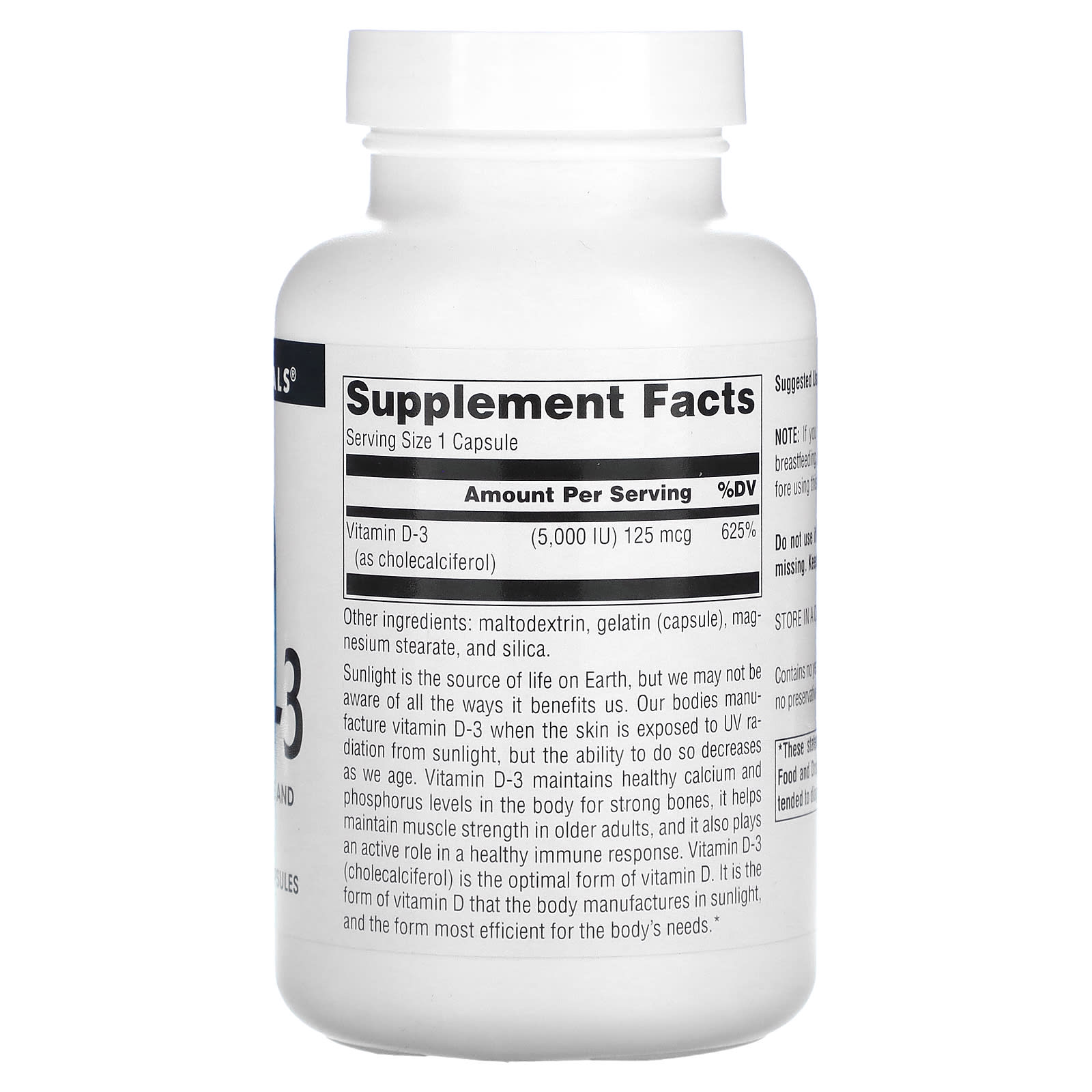 Source Naturals, Vitamin D-3 5000 IU, 240 Capsules UPC 021078023388 | HiLife Vitamins