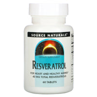 Source Naturals, Resveratrol 40 mg, Classic Label, 60 Tablets UPC 021078023425 | Hilife Vitamins