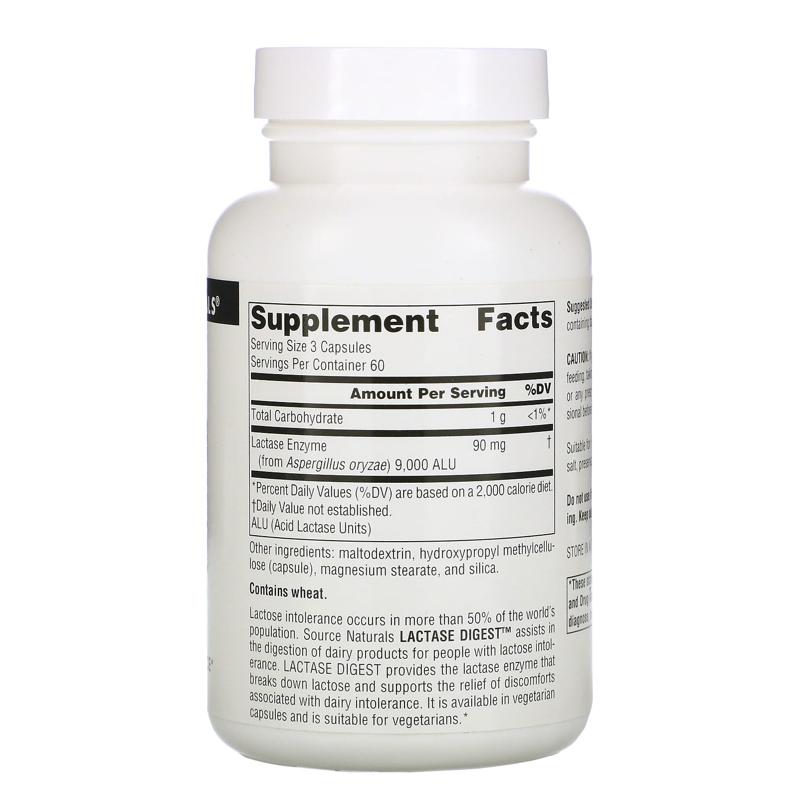 Source Naturals, Lactase Digest 30 mg, 180 Capsules UPC 021078023685 | Hilife Vitamins