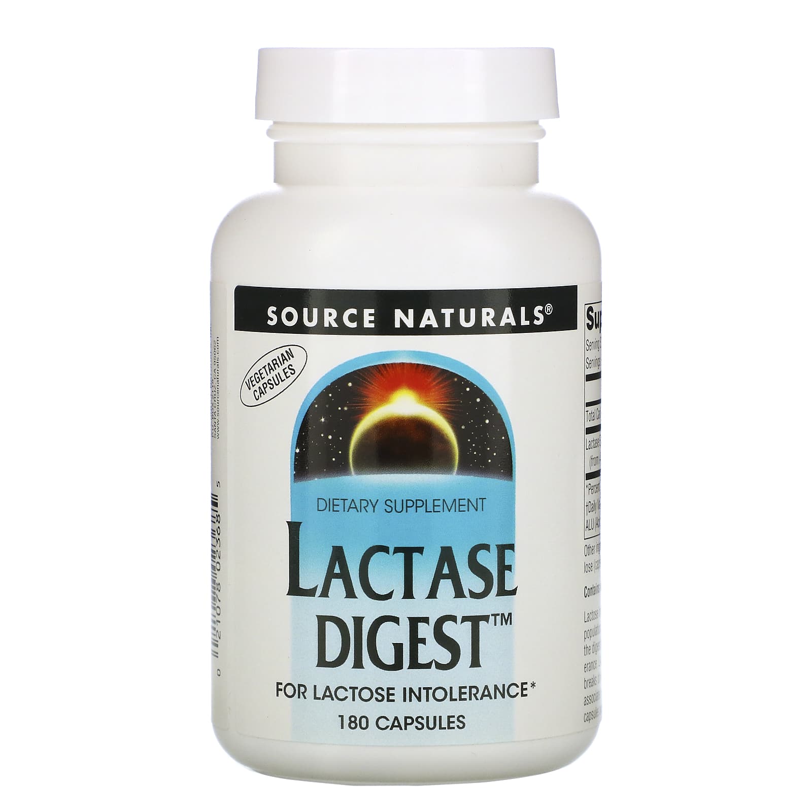 Source Naturals, Lactase Digest 30 mg, 180 Capsules UPC 021078023685 | Hilife Vitamins