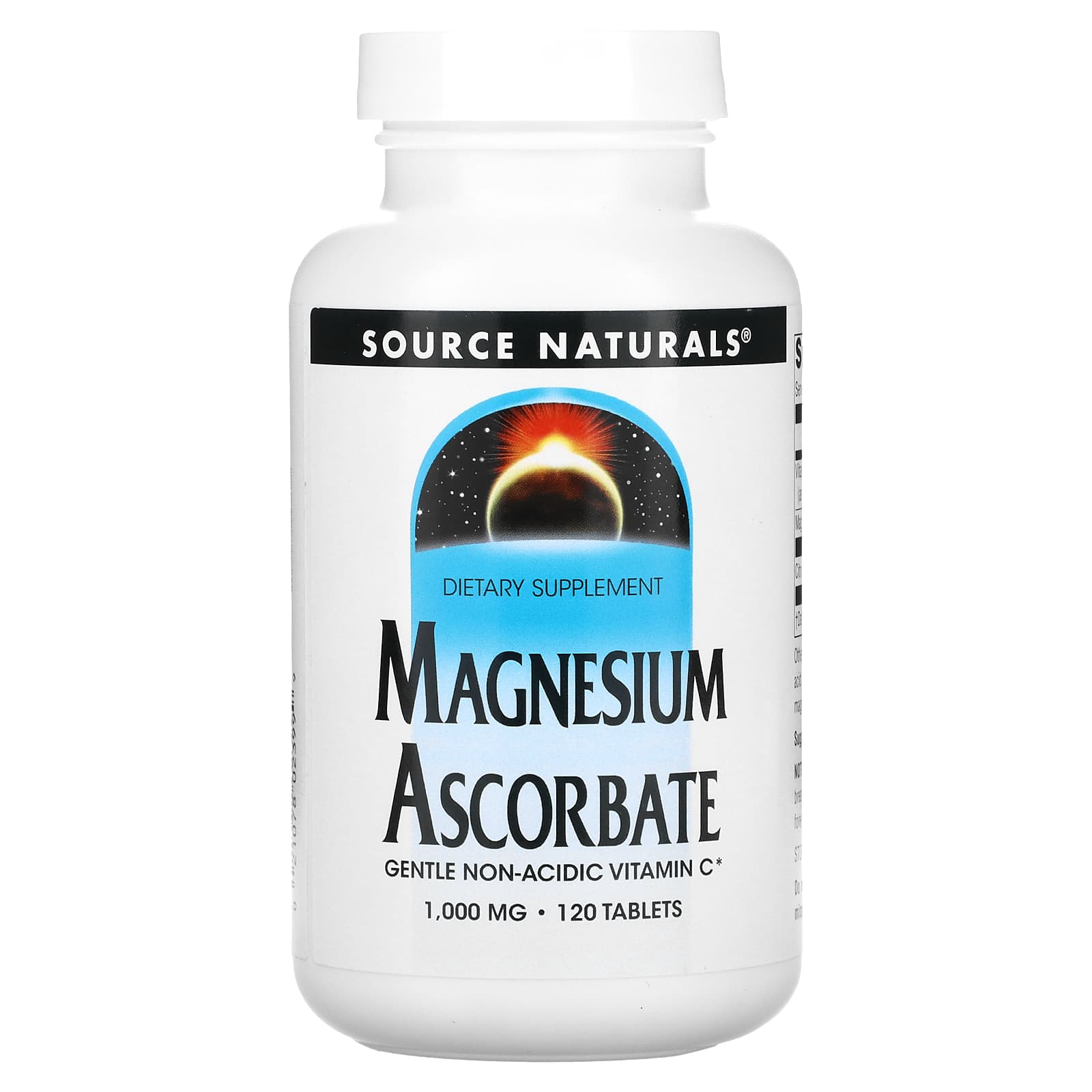 Source Naturals, Magnesium Ascorbate 1000 mg, 120 Tablets UPC 021078023999 | Hilife Vitamins
