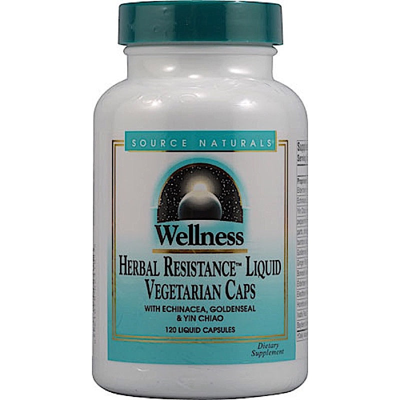 Source Naturals, Wellness Herbal Resistance, 120 Liquid Capsules UPC 021078024156 | Hilife Vitamins