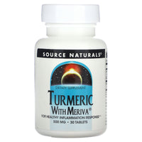 Source Naturals, Turmeric with Meriva® 500 mg, 30 Tablets UPC 021078024194 | HiLife Vitamins