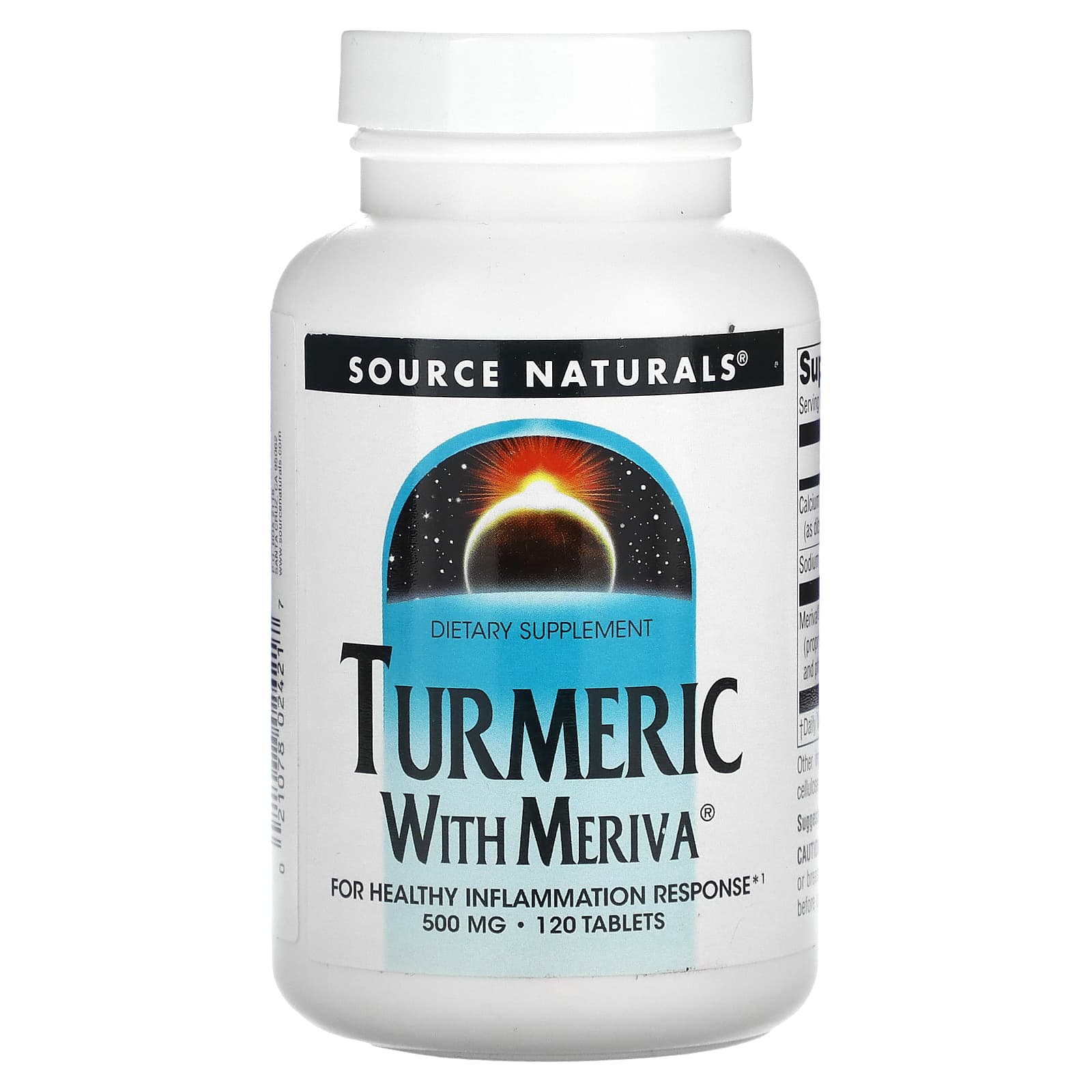 Source Naturals, Turmeric with Meriva® 500 mg, 120 Tablets UPC 021078024217 | Hilife Vitamins