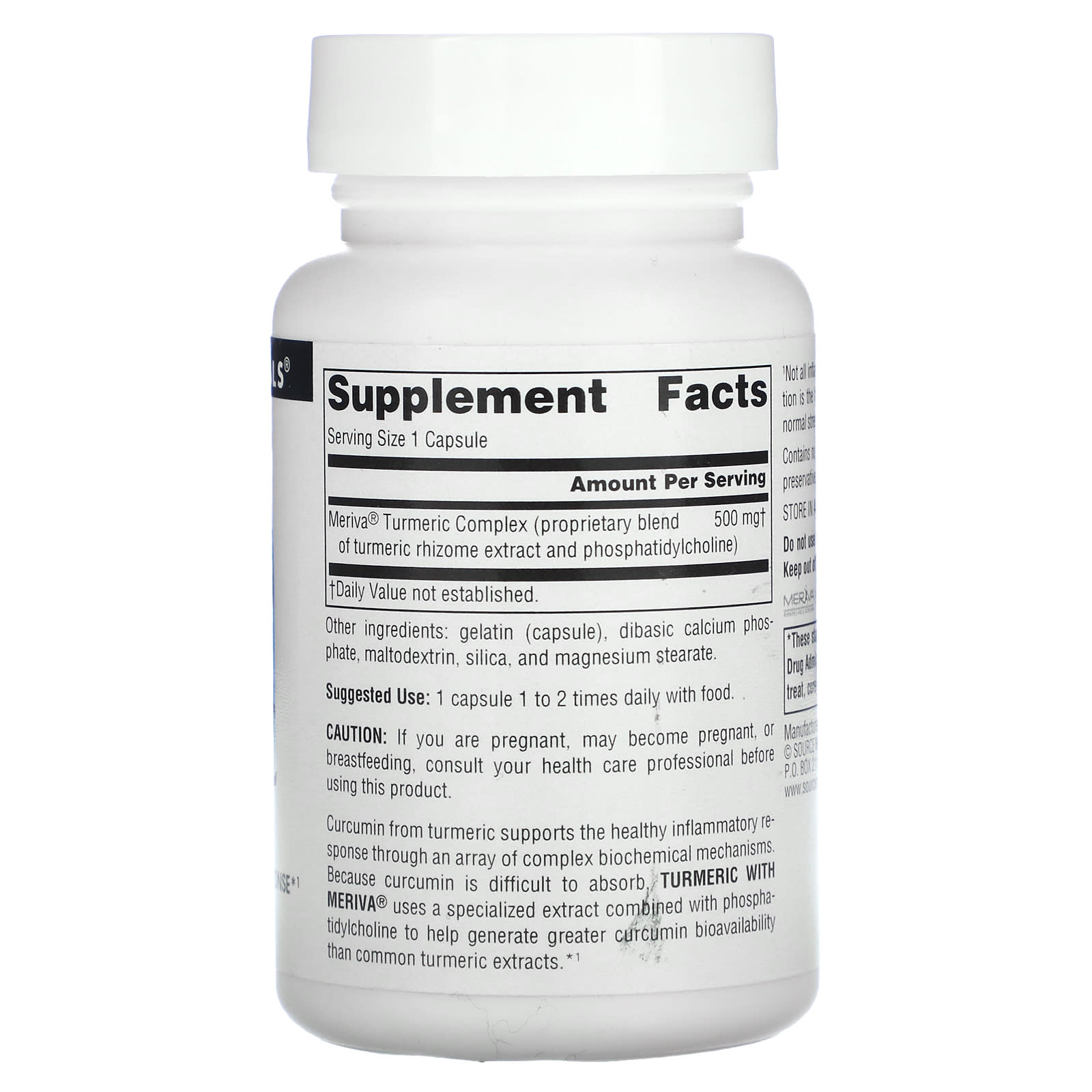 Source Naturals, Turmeric with Meriva® 500 mg, 30 Capsules UPC 021078024224 | HiLife Vitamins
