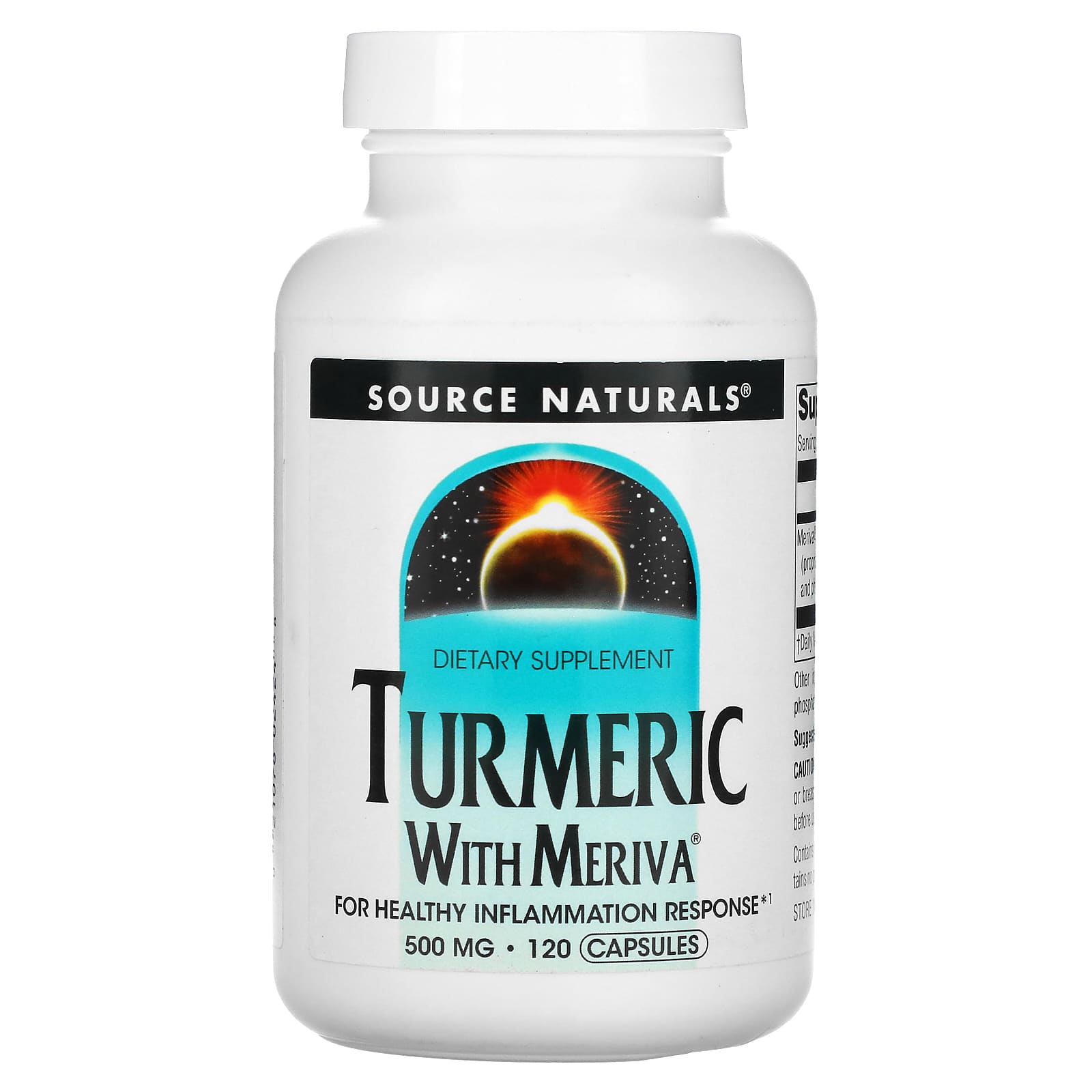 Source Naturals, Turmeric with Meriva® 500 mg, 120 Capsules UPC 021078024248 | Hilife Vitamins