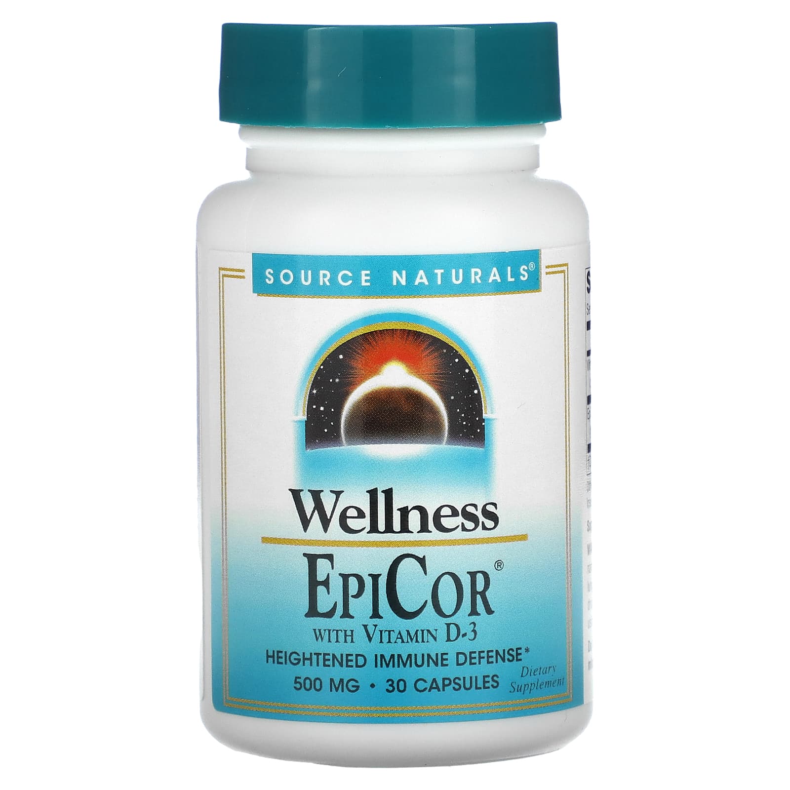 Source Naturals, Wellness EpiCor® with Vitamin D-3 500 mg, 30 Capsules UPC 021078024323 | Hilife Vitamins