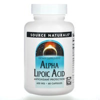 Source Naturals, Alpha Lipoic Acid 600 mg, 60 Capsules UPC 021078024385 | HiLife Vitamins