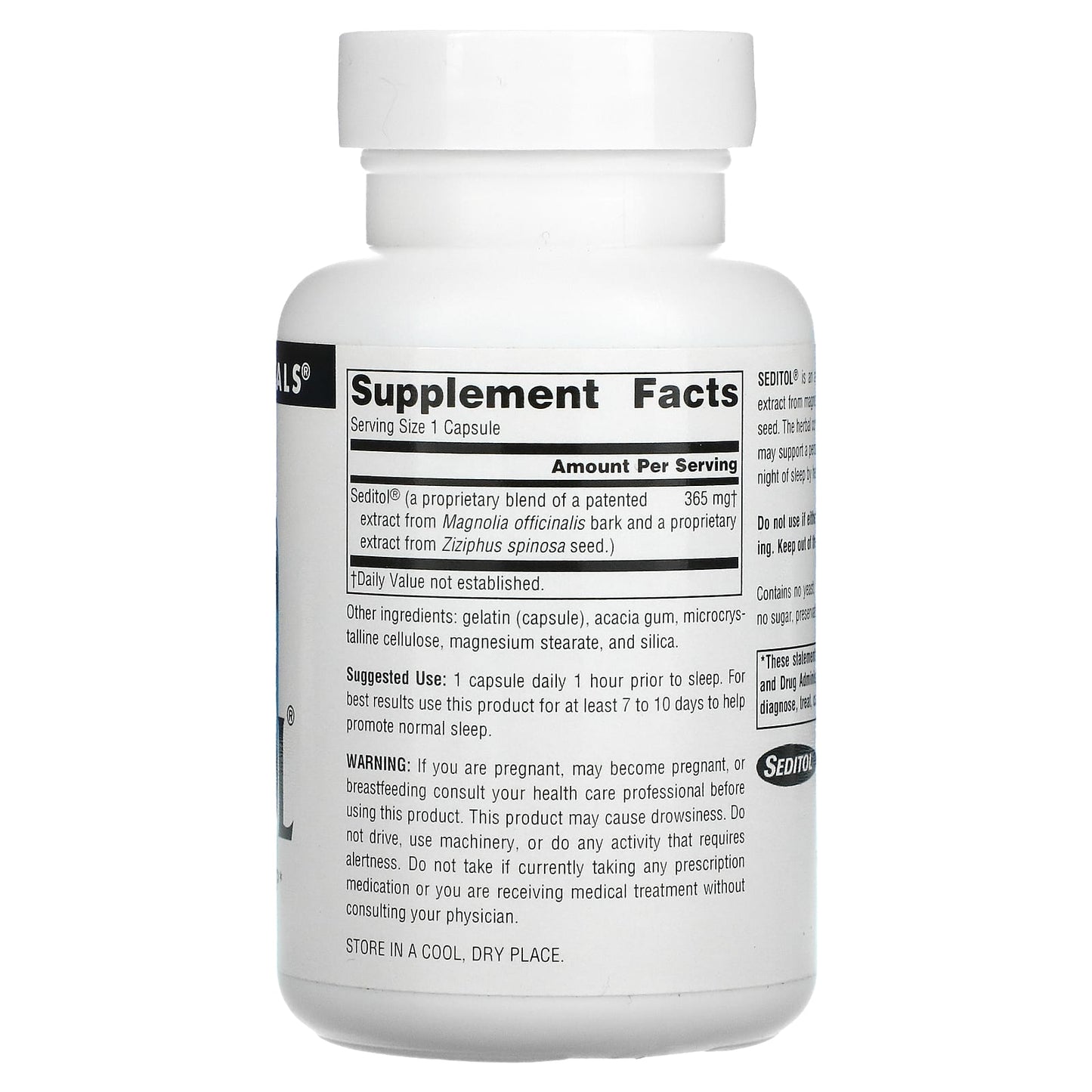 Source Naturals, Seditol 365 mg, 60 Capsules UPC 021078024514 | Hilife Vitamins