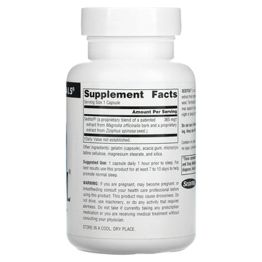 Source Naturals, Seditol 365 mg, 60 Capsules UPC 021078024514 | Hilife Vitamins