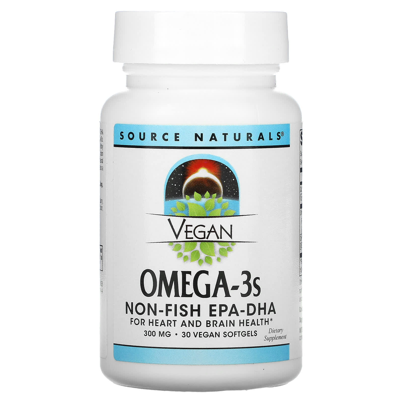 Source Naturals, Vegan Omega-3s EPA-DHA 300 mg, 30 Softgels Vegi Vegan Softgels UPC 021078024583 | Hilife Vitamins