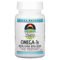 Source Naturals, Vegan Omega-3s EPA-DHA 300 mg, 30 Softgels Vegi Vegan Softgels UPC 021078024583 | Hilife Vitamins