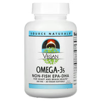 Source Naturals, Vegan Omega-3s EPA-DHA 300 mg, 60 Softgels Vegi Vegan Softgels UPC 021078024590 | Hilife Vitamins