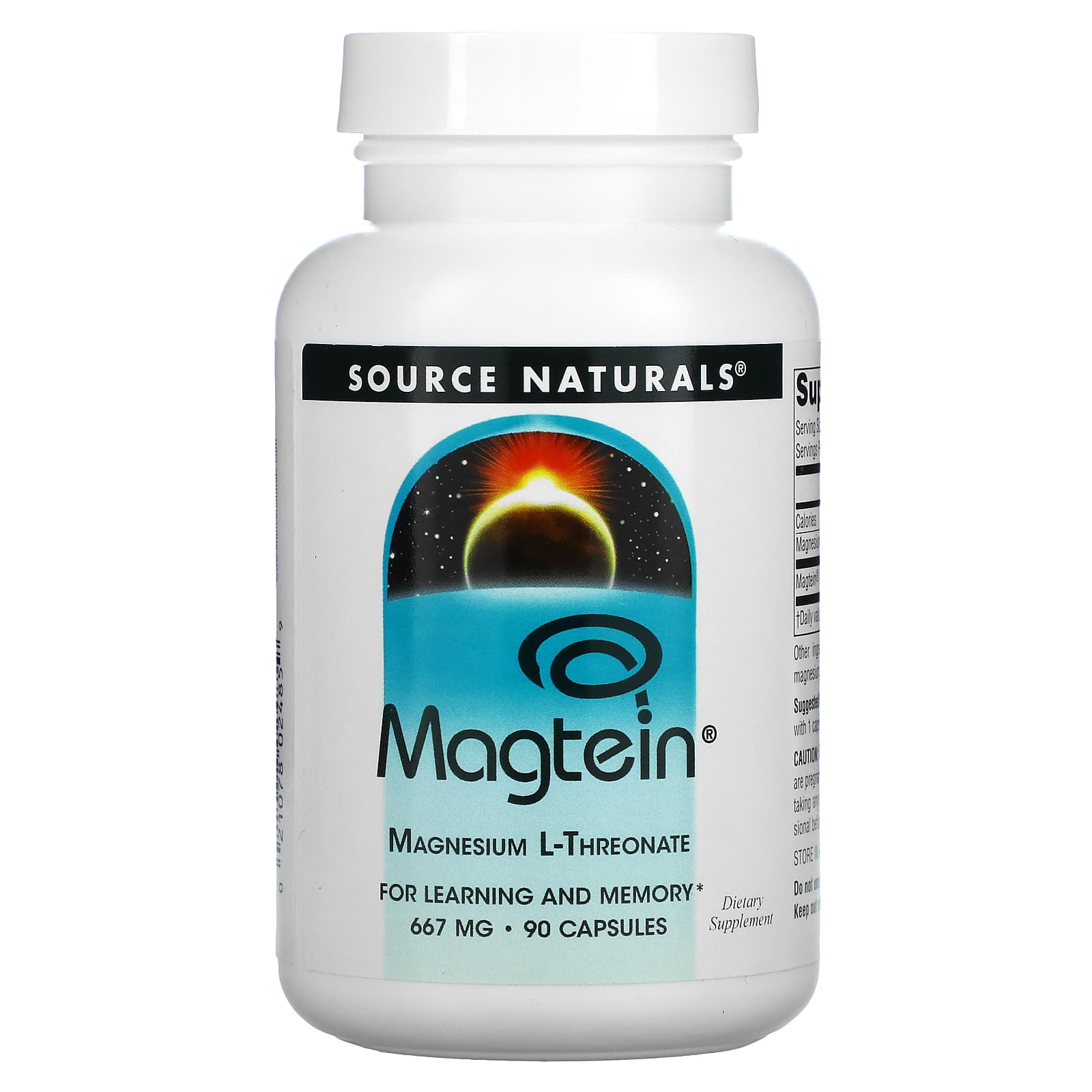 Source Naturals, Magtein®, 90 Capsules UPC 021078024859 | Hilife Vitamins