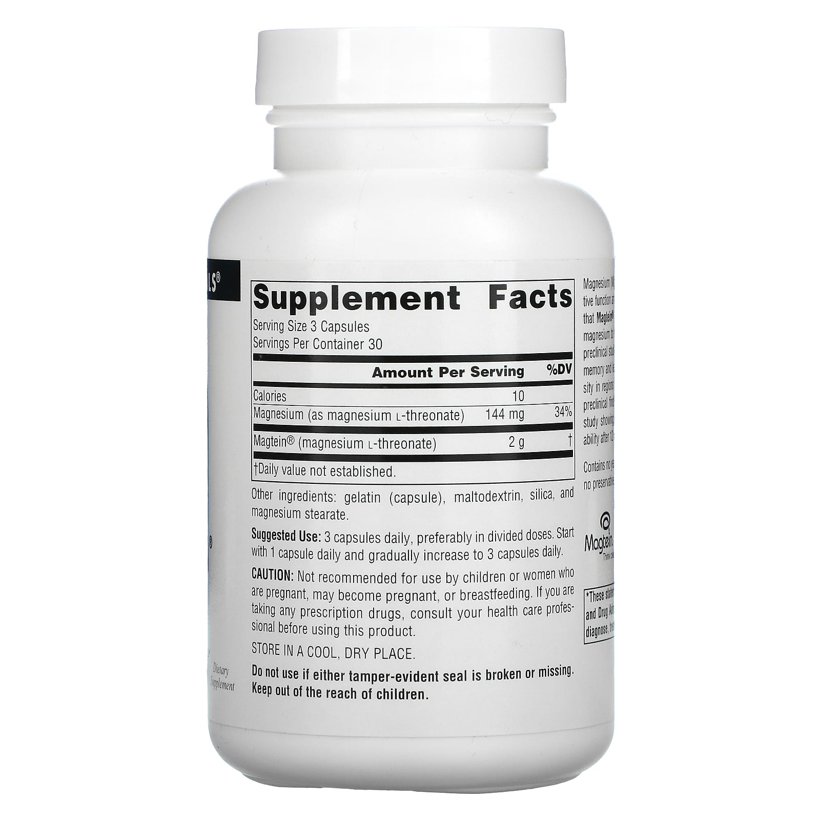Source Naturals, Magtein®, 90 Capsules UPC 021078024859 | Hilife Vitamins
