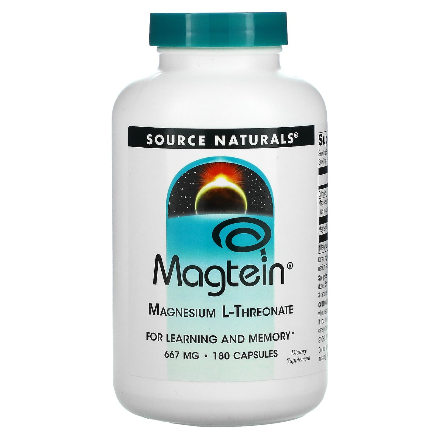 Source Naturals, Magtein, 180 Capsules UPC 021078024866 | Hilife Vitamins
