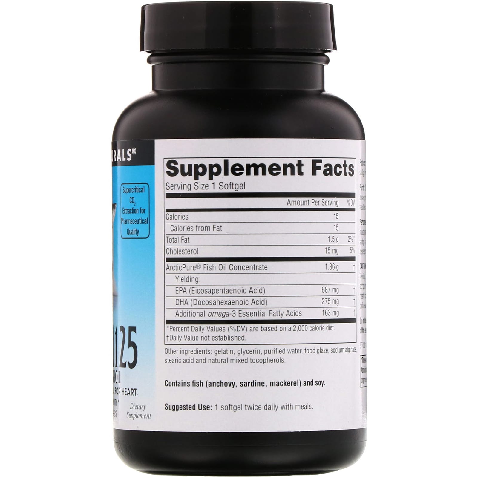 Source Naturals, Arctic Pure® Omega-3 1125 Enteric Coated Fish Oil 1125 mg, 60 Softgels UPC 021078024880 | Hilife Vitamins