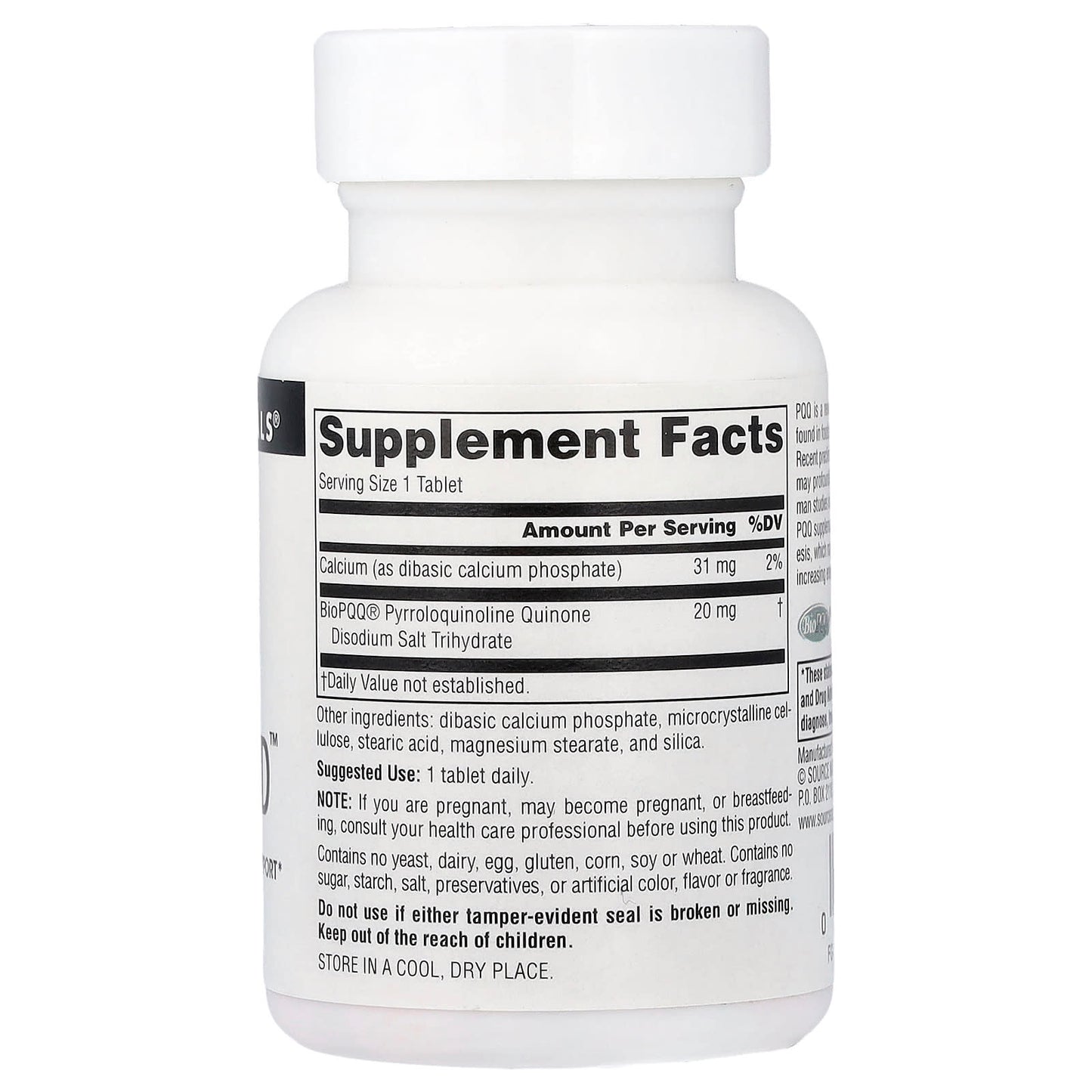 Source Naturals, PQQ Mind™, 60 Tablets UPC 021078025191 | Hilife Vitamins