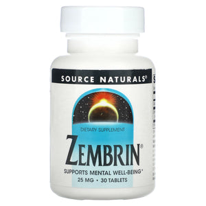 Source Naturals, Zembrin 25 mg, 30 Tablets - 021078025238 | Hilife Vitamins